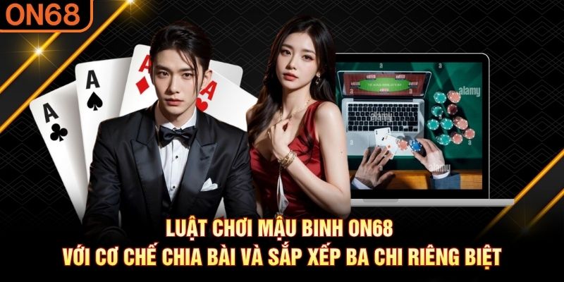 Luật chơi mậu binh ON68 với cơ chế chia bài và sắp xếp ba chi riêng biệt mậu binh On68